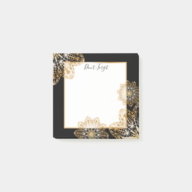 Luxurious Elegant Metallic Faux Gold Mandalas Post-it Notes (Front)