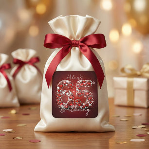 Luxurious Elegant Ruby Red Diamonds 65th Birthday Square Sticker