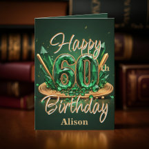 Luxurious Emerald Green and Gold 60th Birthday