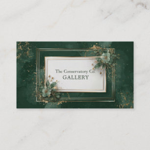 Luxurious Emerald Green & Gold Foil Botanical Business Card