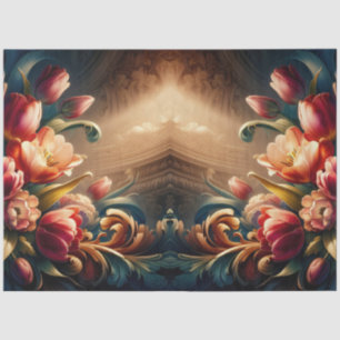 Luxurious Ethereal Baroque Floral Decoupage Tissue Paper