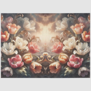 Luxurious Ethereal Baroque Floral Decoupage Tissue Paper