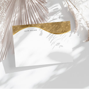 Luxurious Faux Gold Sparkle Foil Monogram Card