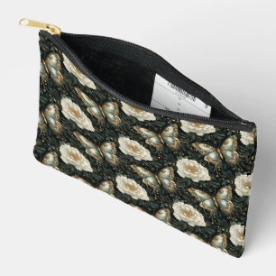 Luxurious Floral & Butterfly Seamless Pattern Accessory Pouch