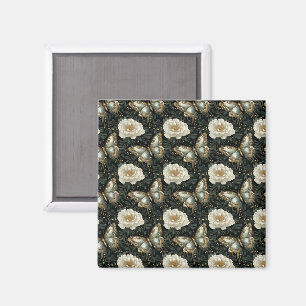 Luxurious Floral & Butterfly Seamless Pattern Magnet