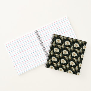Luxurious Floral & Butterfly Seamless Pattern Notebook