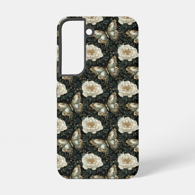 Luxurious Floral & Butterfly Seamless Pattern Samsung Galaxy S22 Case (Back)