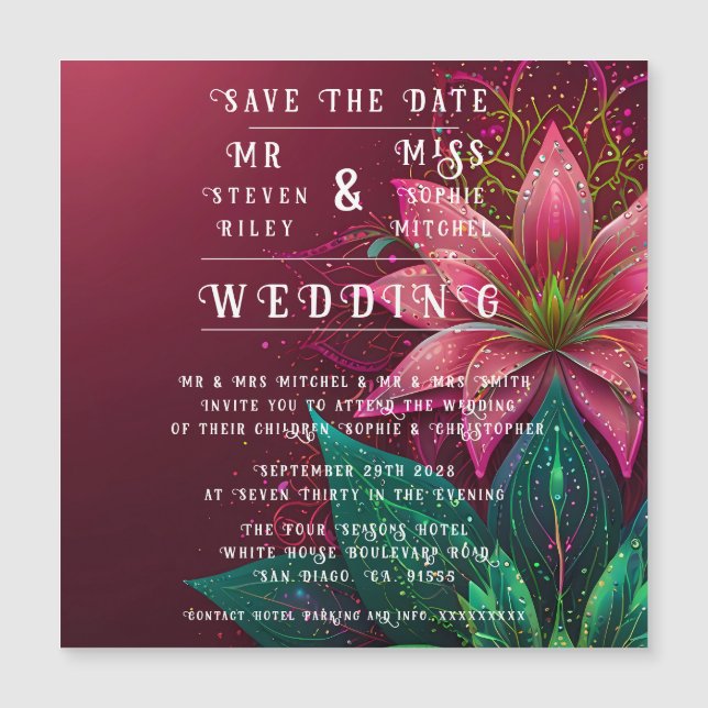 Luxurious Floral Wedding Invitation Suite (Front)