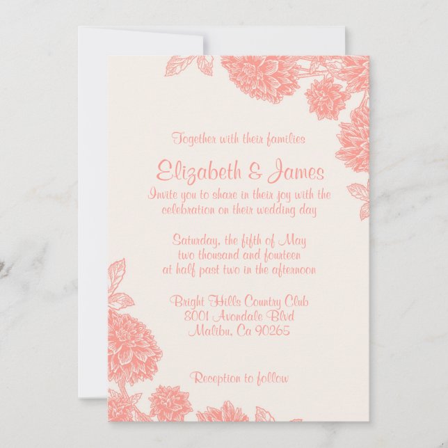 Luxurious Floral Wedding Invitations (Front)
