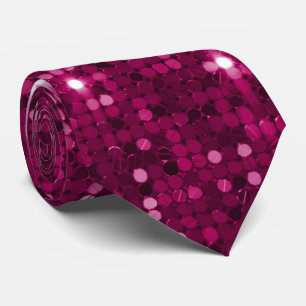 Luxurious Fuchsia Sequin Design Neck Tie