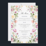 Luxurious Garden Floral Wedding Menu Card<br><div class="desc">c</div>
