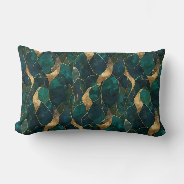 Luxurious Geometric Abstract Lumbar Throw Pillow (Front)