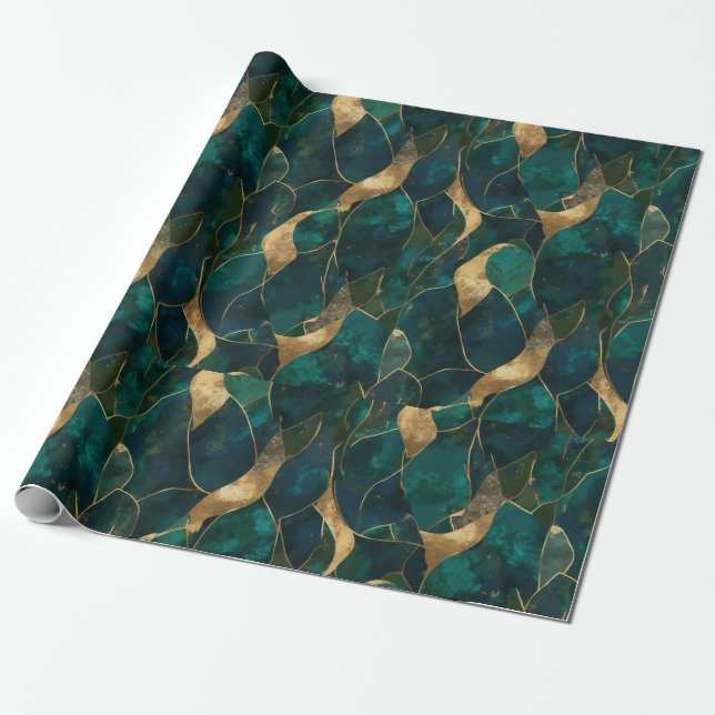 Luxurious Geometric Abstract Wrapping Paper (Unrolled)