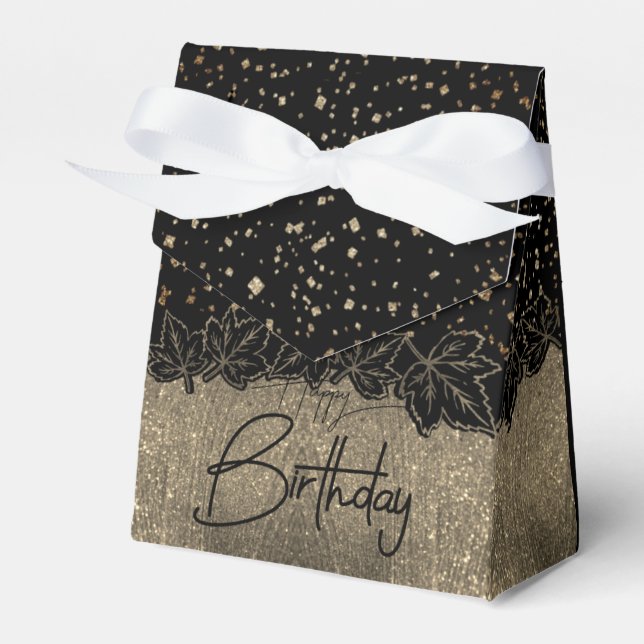 Luxurious gift box with birthday leaves (Front Side)
