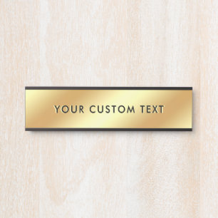 Luxurious Glamour Black And Gold Your Custom Text Door Sign