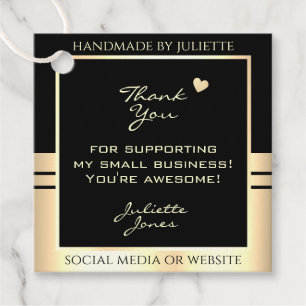 Luxurious Gold and Black Colour Packaging Thank Yo Favour Tags