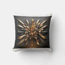 Luxurious Gold and Dark Crystal 3D Geometric Acce