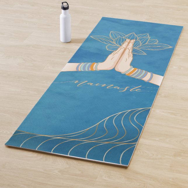 Luxurious gold and turquois Namaste Yoga Mat (In Situ)