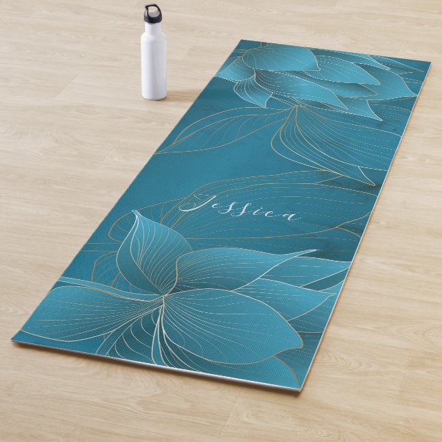 Luxurious gold and turquois Personalised  Yoga Mat (In Situ)