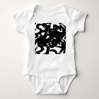 Luxurious Gold Art: Abstract Black Stroke. Baby Bodysuit