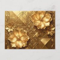 Luxurious Gold Art Deco Floral Embossed Pattern