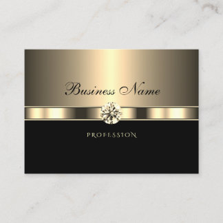 Luxurious Gold Black with Sparkling Rhinestones Business Card