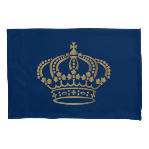 Luxurious Gold Crown Navy Pillowcase