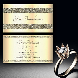 Luxurious Gold Effect Golden Glitter Sparkle Stars Business Card