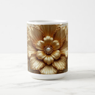 Luxurious Gold Floral Frame Coffee Mug