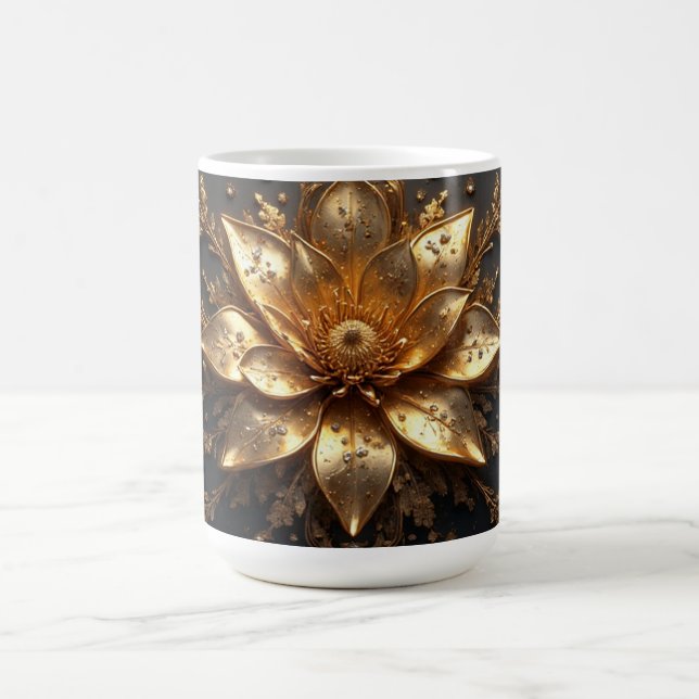 Luxurious Gold Flower Coffee Mug (Center)