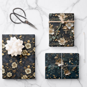 Luxurious Gold Foil Digital Paper for Christmas