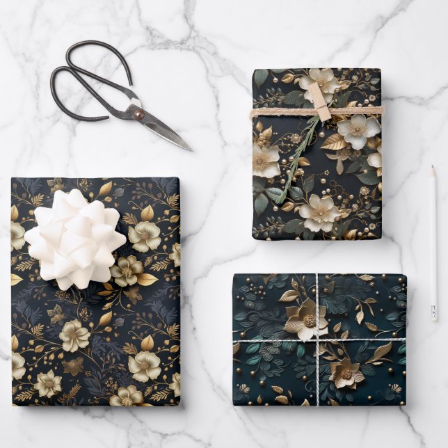 Luxurious Gold Foil Digital Paper for Christmas (Front)