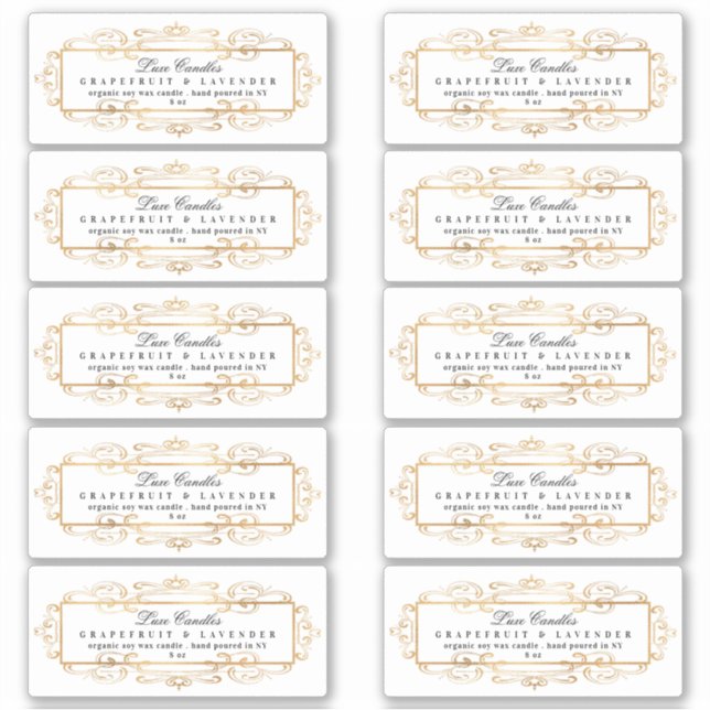 Luxurious Gold Foil Swirls Elegant White Product (Front)