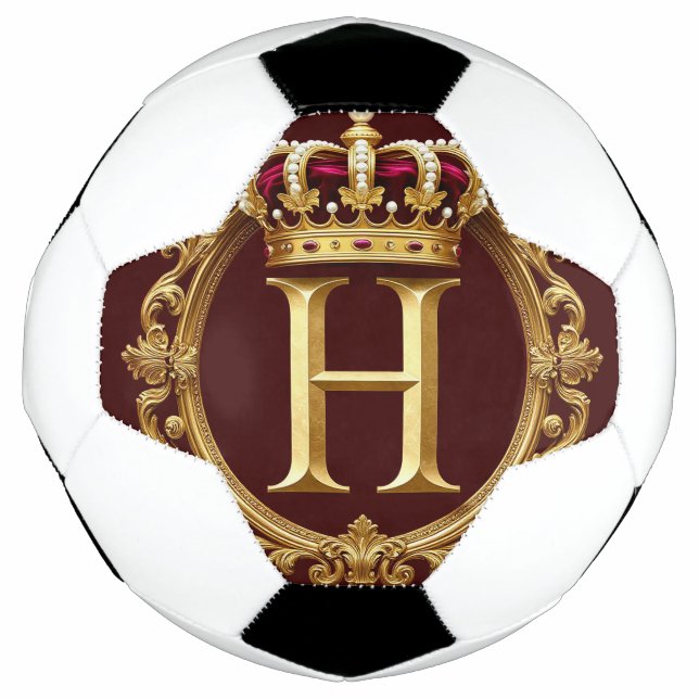 Luxurious Gold Frame With Crowned Monogram Soccer Ball (Front)