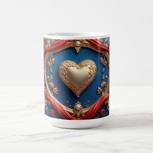 Luxurious Gold Frame With Pearls Coffee Mug (Center)
