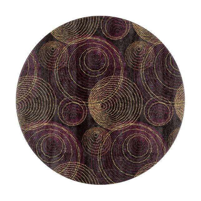 Luxurious Gold Geometric Print Cutting Board (Front)