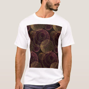 Luxurious Gold Geometric Print T-Shirt