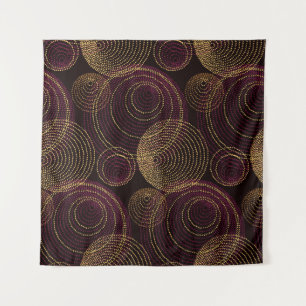 Luxurious Gold Geometric Print Tapestry