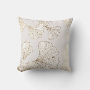 Luxurious Gold Ginkgo Vintage Design Cushion