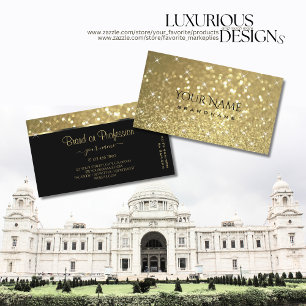 Luxurious Gold Glitter Luminous Stars Eye Catching Business Card