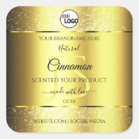 Luxurious Gold Glitter Product Label Monogram Logo