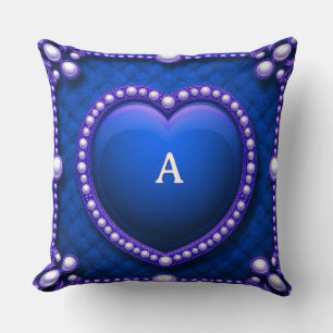 Luxurious Gold Heart Frame Adorned With Pearls Cushion