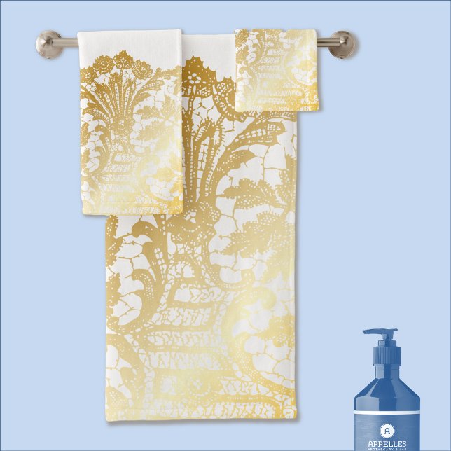 Luxurious Gold Lace Bath Towel Set (Creator Uploaded)