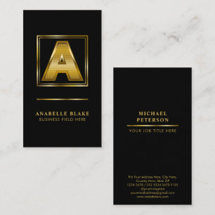 Luxurious Gold Letter A Business Card