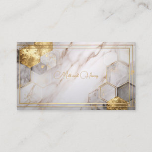 Luxurious Gold Marble Hexagon Geometric Modern Business Card