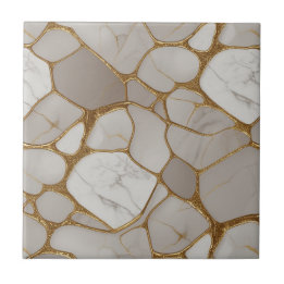 Luxurious Gold Marble Mosaic - Elegant Original Ceramic Tile