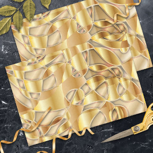 Luxurious Gold Metallic Collage Art Composition Tissue Paper