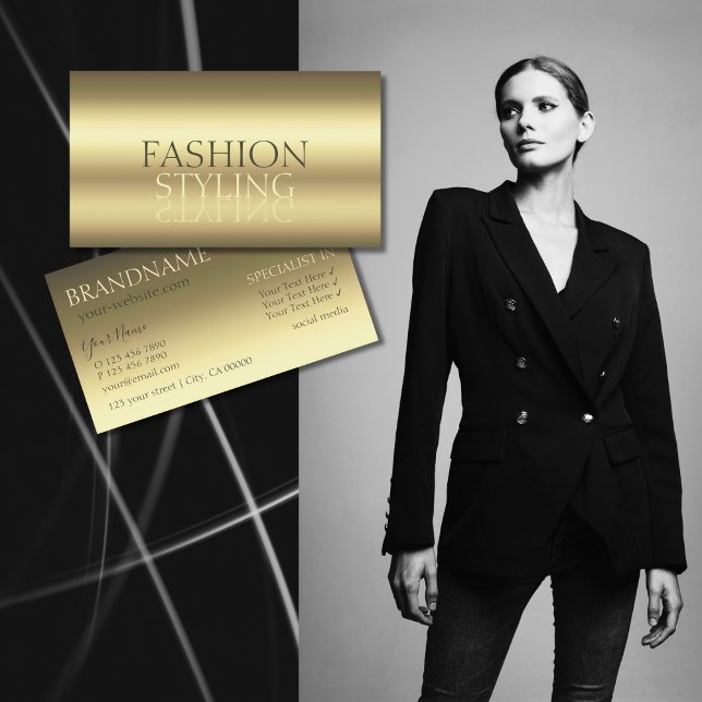 Luxurious Gold Modern Mirror Font Professional Business Card (Creator Uploaded)