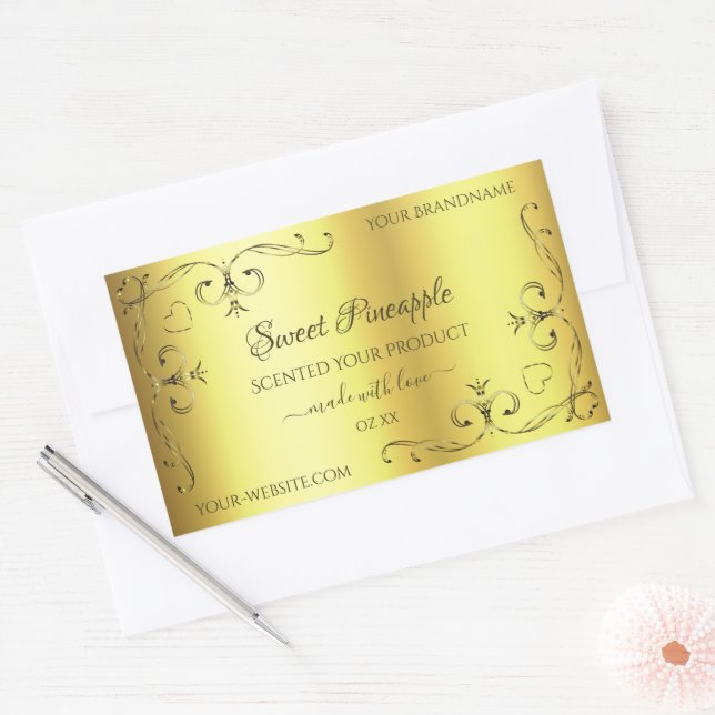 Luxurious Gold Product Label Ornate Corner Borders (Envelope)