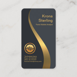 Luxurious Gold Profit Wave Graph Forex Business Card